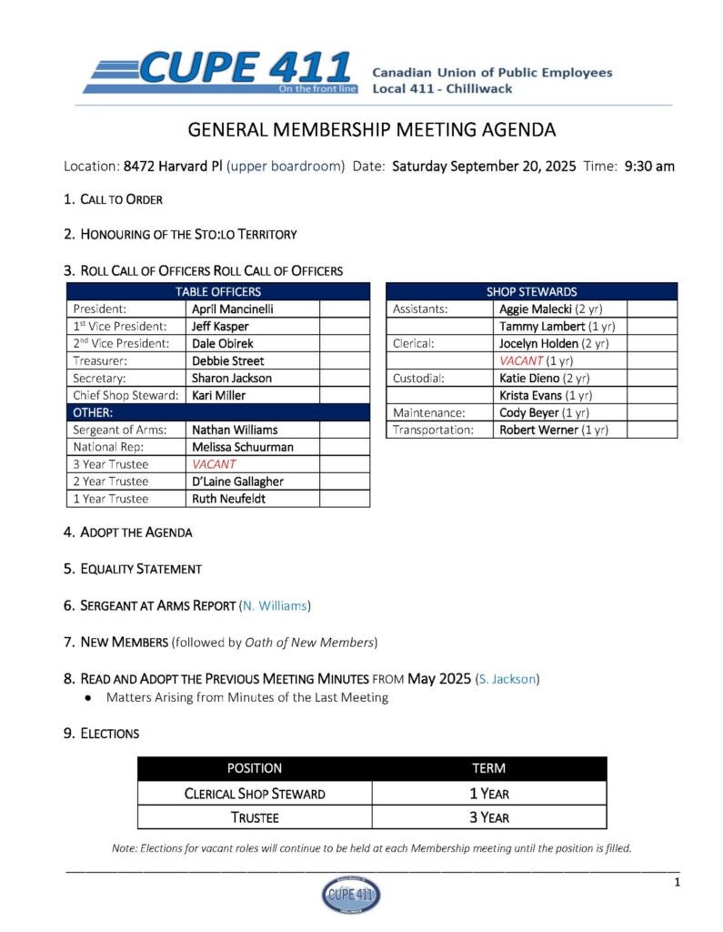 General Member Meeting