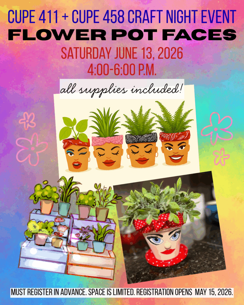 CUPE Craft Night - Flower Pot Faces @ TBD